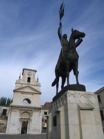 image Plaza de San Juan con la estatua ecuestre de Diego Porcelos y el Museo Municipal Marceliano Santa María, Burgos