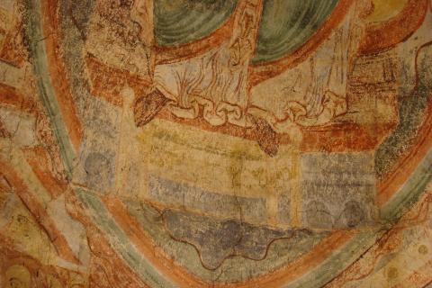 image Escabel, fresco de la iglesia de Notre Dame en Montmorillon, Francia