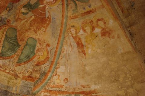 image Adoratrices, fresco de la iglesia de Notre Dame en Montmorillon, Francia