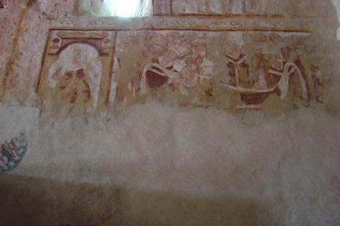 image Prelados ante la virgen, fresco de la iglesia de Notre Dame en Antigny, Francia
