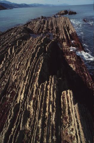 image Detalle de los acantilados en la playa de Itzurun, Zumaia, Guipúzcoa