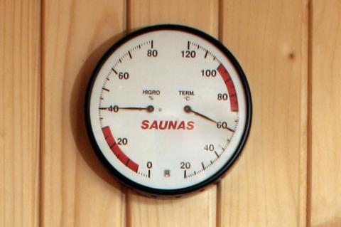 image Sauna: medidor de humedad y temperatura