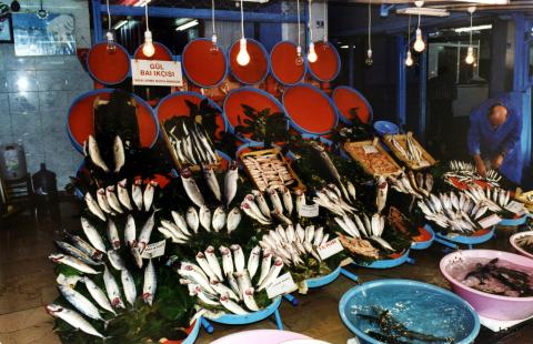 image Pescado del Mar de Mármara, Barrio Kumkapi, Estambul, Turquía