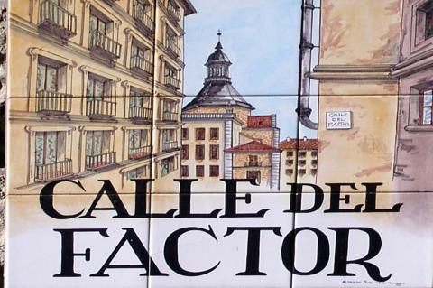 image Indicativo de calle del Factor, Madrid