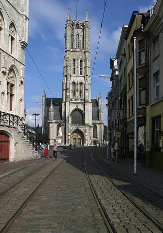 image Catedral  de San Bavón desde la Baafsplein, Gante, Bélgica