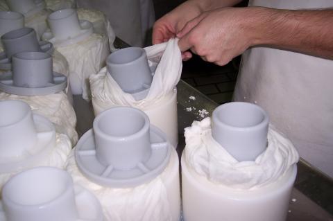 image Moldes llenos listos para prensado