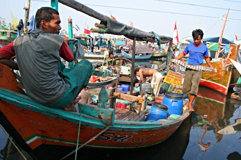 image Barcas de pescadores de Jakarta, Indonesia