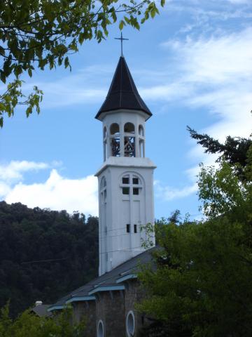 image Campanario de la iglesia de San Martín de los Andes, Neuquén, Patagonia Andina, Argentina
