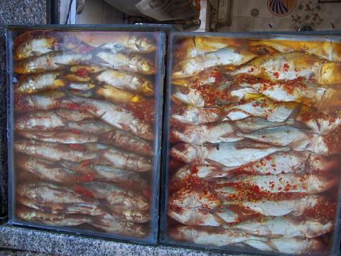 image Conservas de pescado en el Mercado de Asuán, Egipto