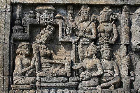 image Detalle de relieves, Templo Borobudur de Jogyakarta, Indonesia