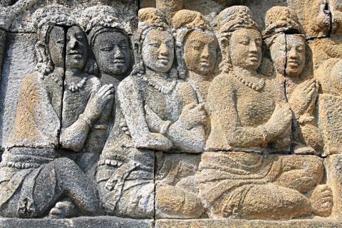 image Detalle de relieves, Templo Borobudur de Jogyakarta, Indonesia