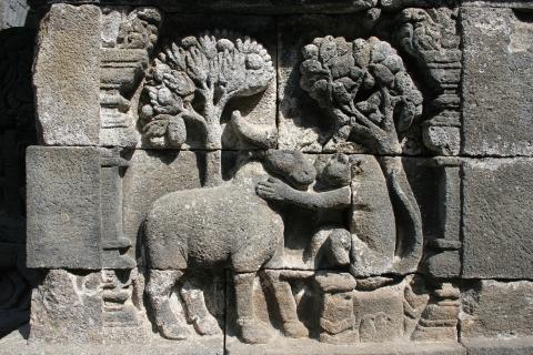 image Detalle de relieves, Templo Borobudur de Jogyakarta, Indonesia