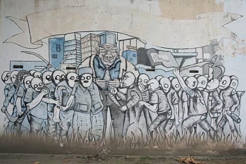 image Pintada política en Bellas Artes, Jogyakarta, Indonesia