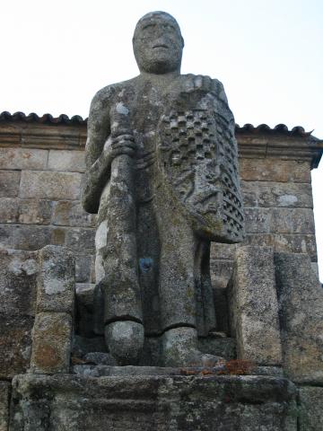 image Guerrero medieval, con el escudo de Cambados