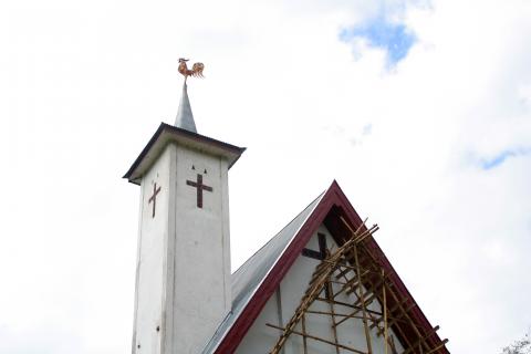 image Iglesia protestante del gallo, Sulawesi, Indonesia