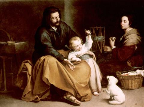 image La Sagrada Familia del Pajarito, de Bartolomé Esteban Murillo