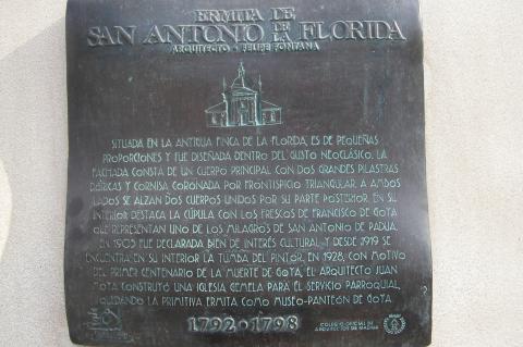 image Placa de la Ermita de San Antonio de la Florida, Madrid