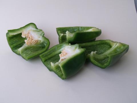 image Pimiento verde, cuartos