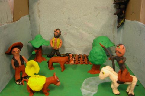 image Escena del Quijote en plastilina
