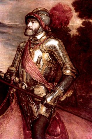 image Carlos V a caballo [detalle], de Tiziano