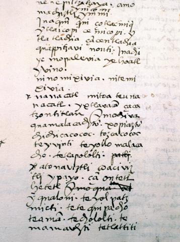 image Fragmento del códice de Fray Bernardino de Sahagún escrito en lengua Nahuatl