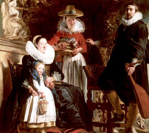 image Jordaens y su familia de Jacob Jordaens