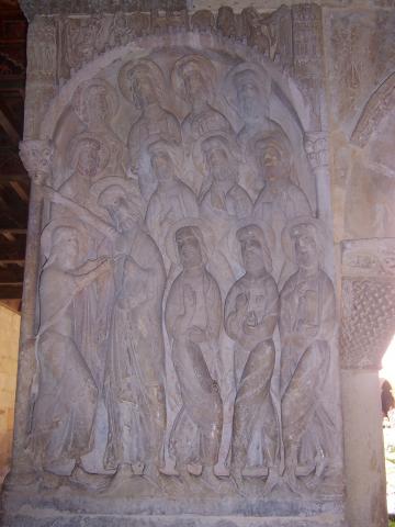 image Escultura, La duda de Sto. Tomás, Monasterio Santo Domingo de Silos, Burgos