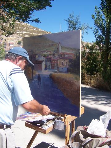 image Árturo Cámara pintando Sacramenia, Segovia