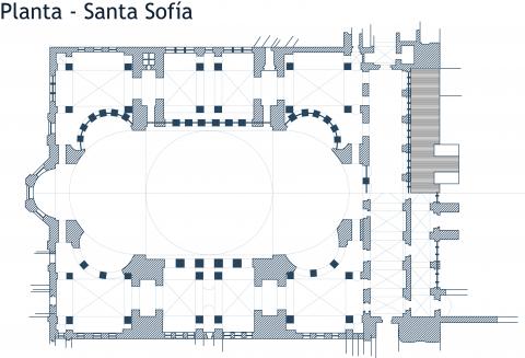 ilustracion Planta de Santa Sofía de Constantinopla 