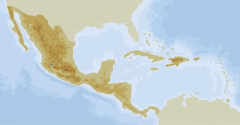 ilustracion Mapa físico de América Central 