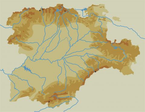 ilustracion Mapa físico de Castilla y León 