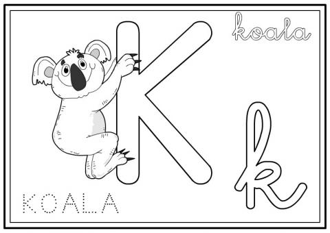 ilustracion Letra K: koala
