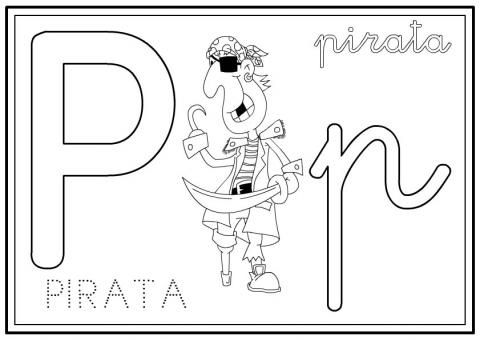 ilustracion Letra P: pirata