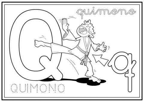 ilustracion Letra Q: quimono