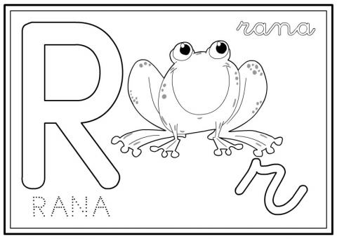 ilustracion Letra R: rana