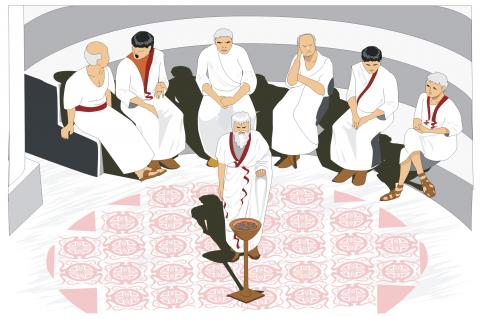 ilustracion Escena tipo del Senado de Roma
