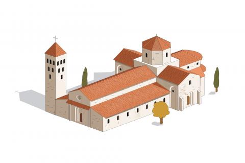 ilustracion Imagen de una iglesia románica tipo