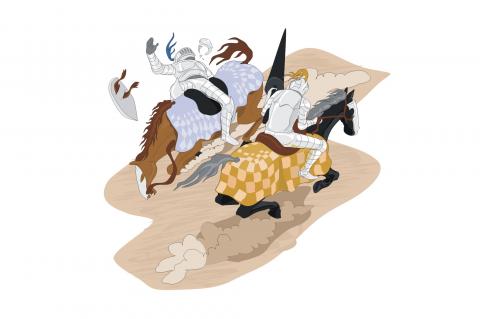 ilustracion Escenificación de un torneo de la Edad Media