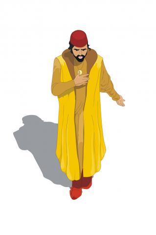 ilustracion Imagen tipo de un personaje musulmán en la Edad Media