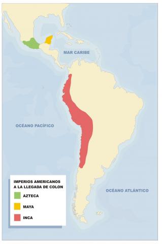 ilustracion Mapa de los imperios americanos precolombinos