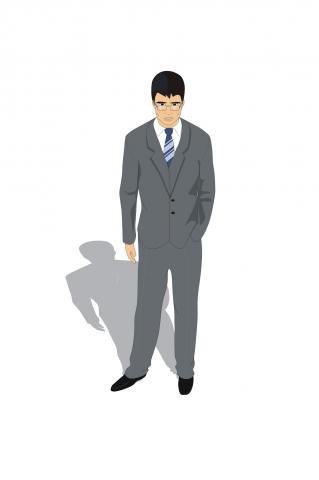 ilustracion Personajes con vestimentas tipo del s. XX