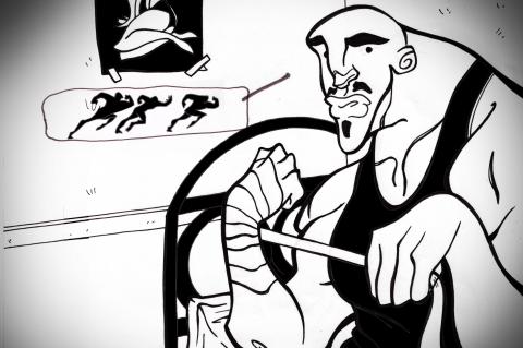 ilustracion El extranjero: El boxeador cuenta su historia