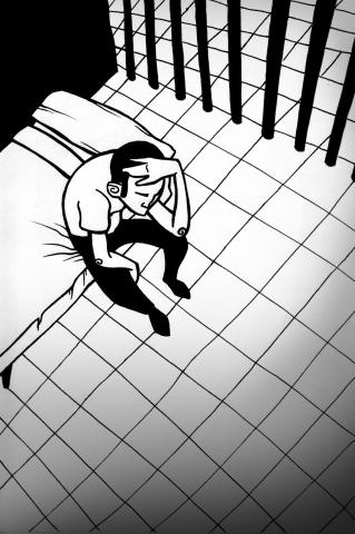 ilustracion El extranjero: En la celda