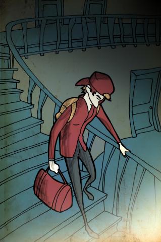 ilustracion El guardián entre el centeno: Se marcha del colegio