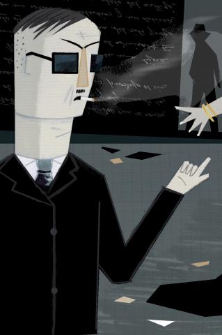 ilustracion Beltenebros: El hombre en la oscuridad y la mujer asustada