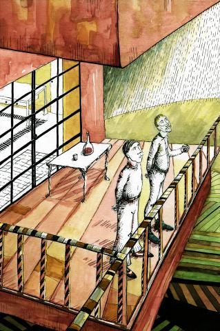 ilustracion La forma de la espada: Salimos, después de comer, a mirar el cielo