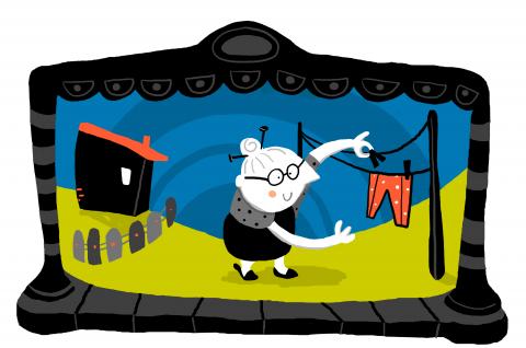 ilustracion La camisa: Haciendo la colada