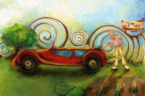 ilustracion Diez negritos: Anthony Marston también viaja en automóvil