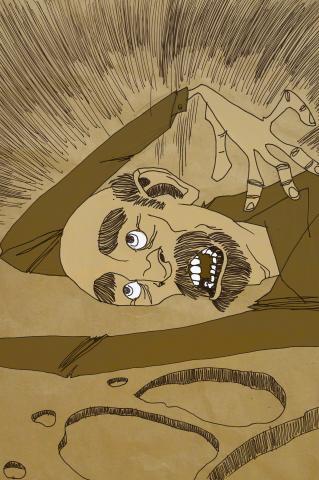 ilustracion El perro de Baskerville: Se topan con el cuerpo de Charles 