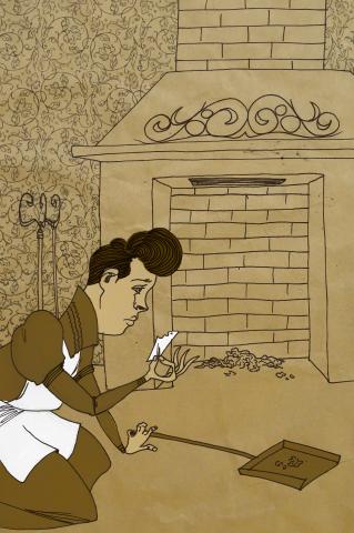 ilustracion El perro de Baskerville: Fragmento de carta encontrado en la chimentea